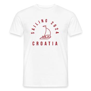 sailing croatia 2024 rund rot 1 - Männer T-Shirt - Weiß - Vorne - AI Model Male 178 dark (178cm)