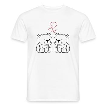 Teddy Bear Love - Men's T-Shirt - white - Front - AI Model Male 178 dark (178cm)