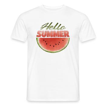 Hello Summer - Männer T-Shirt - Weiß - Vorne - AI Model Male 178 dark (178cm)