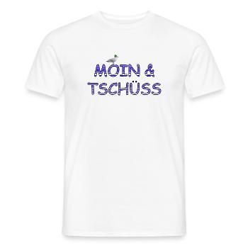 moin und tschüss - Männer T-Shirt - Weiß - Vorne - AI Model Male 178 dark (178cm)