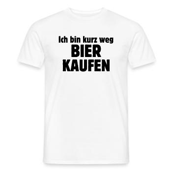 Ich bin kurz Weg, Bier kaufen - Männer T-Shirt - Weiß - Vorne - AI Model Male 178 dark (178cm)
