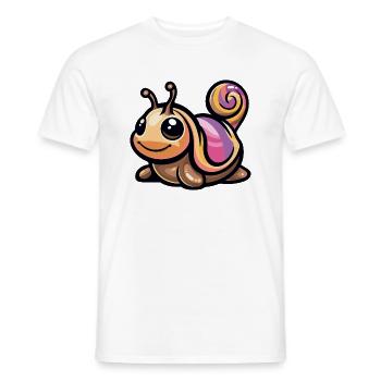 Bande dessinée d’escargot - T-shirt homme - blanc - Devant - AI Model Male 178 dark (178cm)