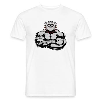Strong Bulldog 02 - Men's T-Shirt - white - Front - AI Model Male 178 dark (178cm)