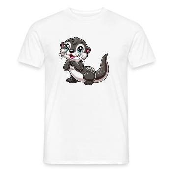 Enfant loutre - T-shirt homme - blanc - Devant - AI Model Male 178 dark (178cm)