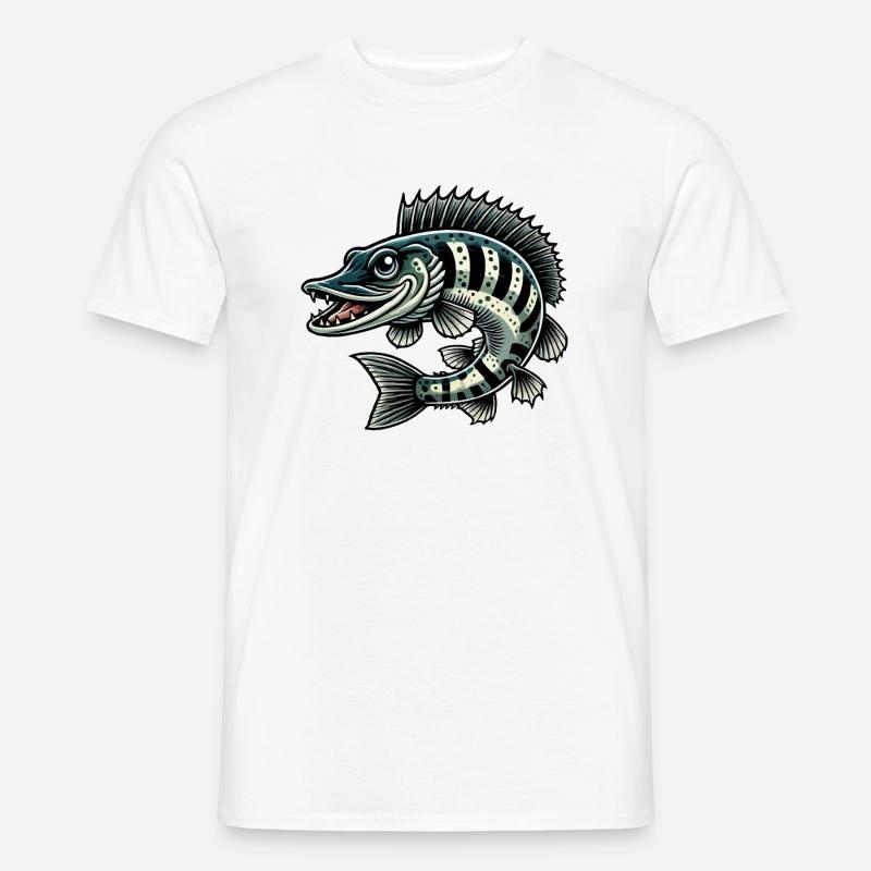 Gedde - Mænd T-shirt - hvid