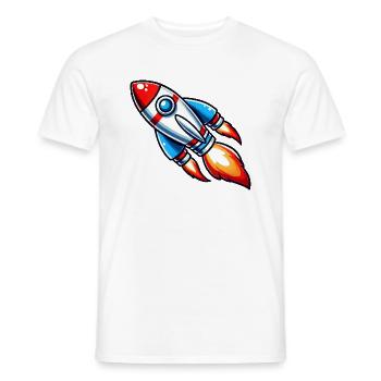 rocket - Men's T-Shirt - white - Front - AI Model Male 178 dark (178cm)
