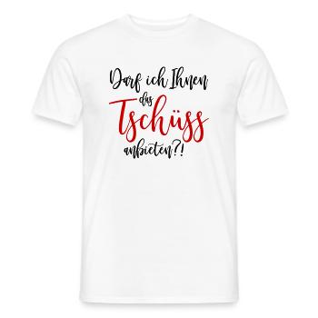 Darf ich Ihnen das Tschüss anbieten - Farbwechsel - Männer T-Shirt - Weiß - Vorne - AI Model Male 178 dark (178cm)