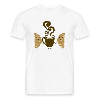Croissant Caffè - T-shirt uomo - bianco - Fronte - AI Model Male 178 dark (178cm)