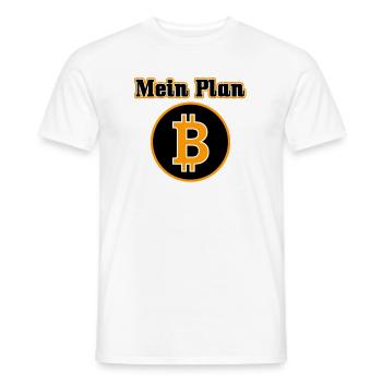 MEIN PLAN B - BITCOIN - BLOCKCHAIN - KRYPTO - Männer T-Shirt - Weiß - Vorne - AI Model Male 178 dark (178cm)