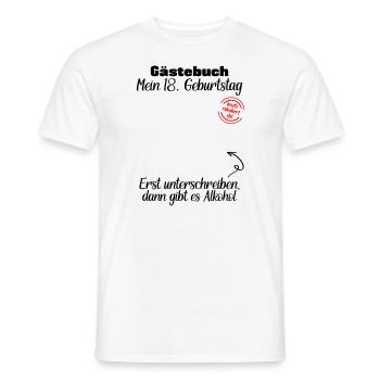 18. Geburtstag Junge Mädchen Gästebuch - Männer T-Shirt - Weiß - Vorne - AI Model Male 178 dark (178cm)