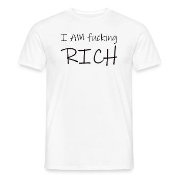 Money Saying Rish - Men's T-Shirt - white - Front - AI Model Male 178 dark (178cm)