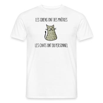 les chiens ont des maîtres - T-shirt homme - blanc - Devant - AI Model Male 178 dark (178cm)