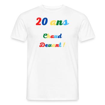 20 ans chaud devant! - T-shirt homme - blanc - Devant - AI Model Male 178 dark (178cm)