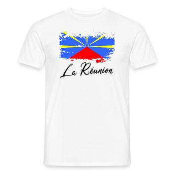 Reunion Beautiful island Beautiful Reunion flag - Men's T-Shirt - white - Front - AI Model Male 178 dark (178cm)