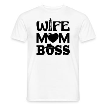 Femme Maman Boss - T-shirt homme - blanc - Devant - AI Model Male 178 dark (178cm)