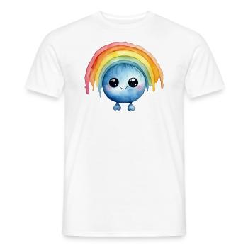 Rainbow Watercolor Drawing - Men's T-Shirt - white - Front - AI Model Male 178 dark (178cm)