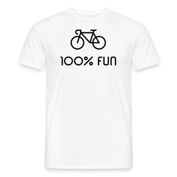 Racing Bike / Road Bike – 100% Fun (Bicycle / B) - Men's T-Shirt - white - Front - AI Model Male 178 dark (178cm)