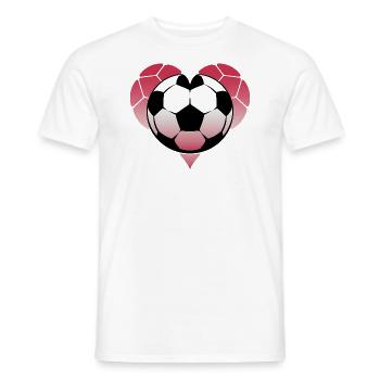 Fußball-Herz - Männer T-Shirt - Weiß - Vorne - AI Model Male 178 dark (178cm)
