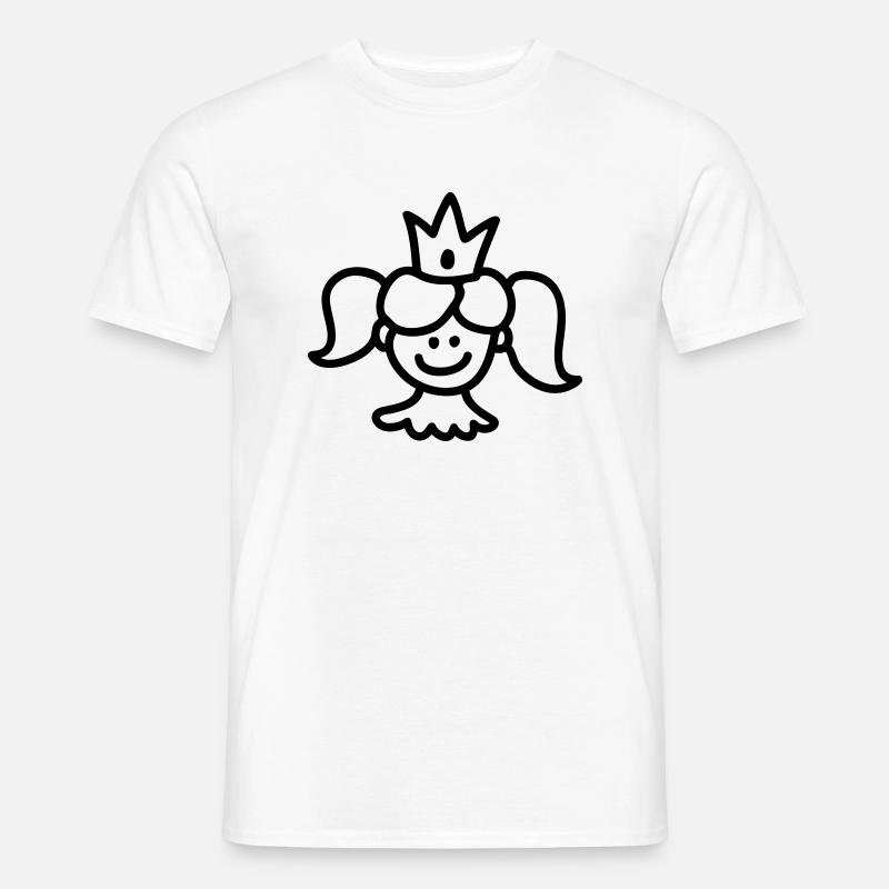 Prinzessin mit Krone - Line - Männer T-Shirt - Weiß