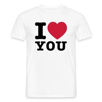 I Love You 2 - Männer T-Shirt - Weiß - Vorne - AI Model Male 178 dark (178cm)