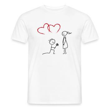 Hochzeitsantrag, Antrag zur Hochzeit - Männer T-Shirt - Weiß - Vorne - AI Model Male 178 dark (178cm)