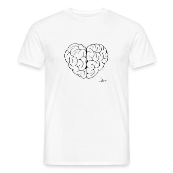 BRAIN + HEART - Männer T-Shirt - Weiß - Vorne - AI Model Male 178 dark (178cm)