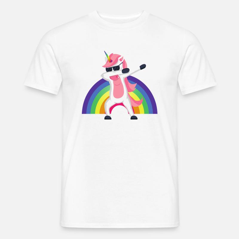 Licorne Dab, Dabbendes Licorne, DAB, Rainbow - T-shirt homme - blanc