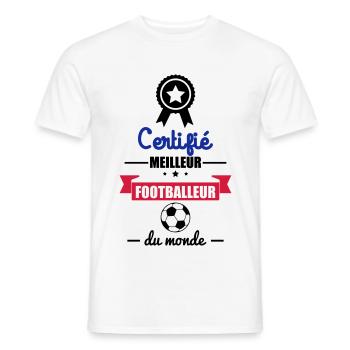 meilleur footballeur : cadeau football,foot - T-shirt homme - blanc - Devant - AI Model Male 178 dark (178cm)