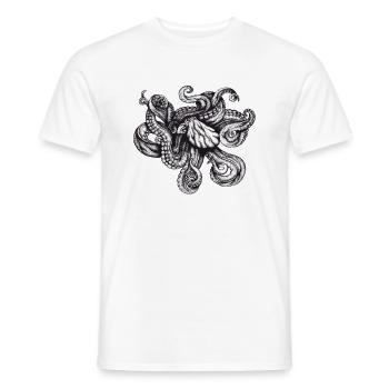 Octopus - Men's T-Shirt - white - Front - AI Model Male 178 dark (178cm)
