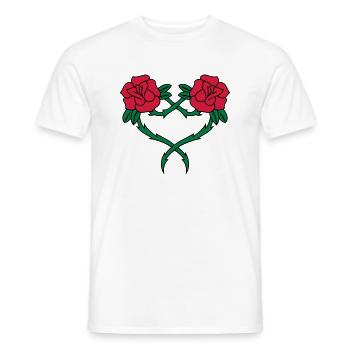 Rose Flower Heart 2 3c - Men's T-Shirt - white - Front - AI Model Male 178 dark (178cm)