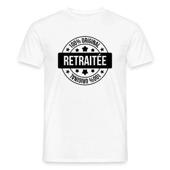 Retirement Pensioner Ruhestand Rentner Retraite - Men's T-Shirt - white - Front - AI Model Male 178 dark (178cm)