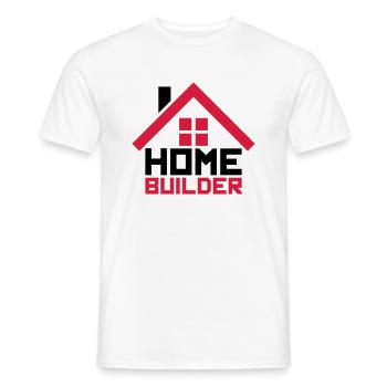 eigenheim home builder haus bauen gebaeude logo de - Männer T-Shirt - Weiß - Vorne - AI Model Male 178 dark (178cm)