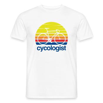 CYCOLOGIST - Männer T-Shirt - Weiß - Vorne - AI Model Male 178 dark (178cm)