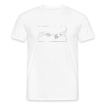 Mains Michelangelo Minimaliste - T-shirt homme - blanc - Devant - AI Model Male 178 dark (178cm)
