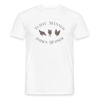 Real men have chickens - Men's T-Shirt - white - Front - AI Model Male 178 dark (178cm)