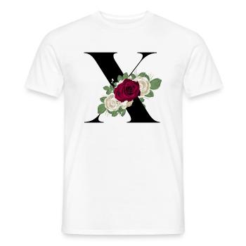 lettre X fleuris - T-shirt homme - blanc - Devant - AI Model Male 178 dark (178cm)
