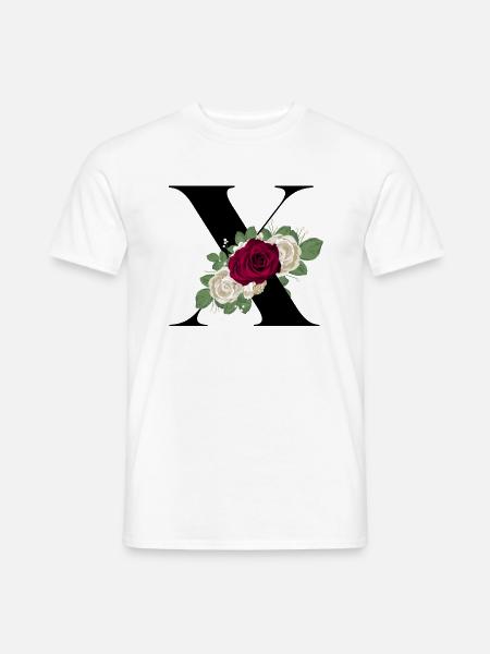 letter X flowered - Men's T-Shirt - white