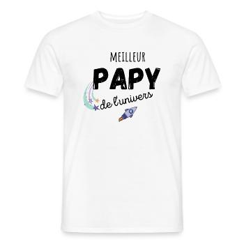 meilleur papy de l'univers cadeau papy - T-shirt homme - blanc - Devant - AI Model Male 178 dark (178cm)