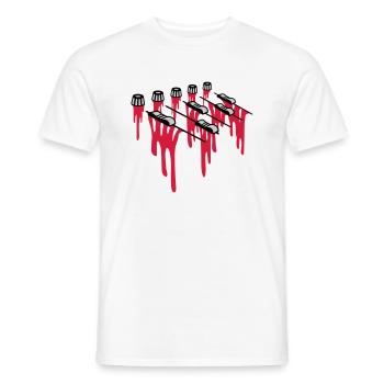 Blut Tropfen Mischpult - Männer T-Shirt - Weiß - Vorne - AI Model Male 178 dark (178cm)
