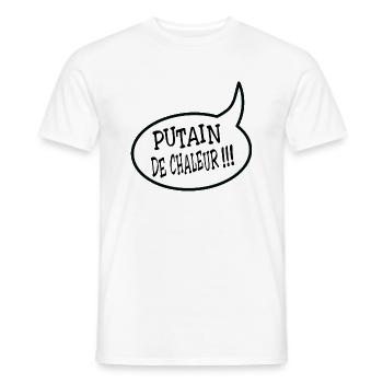 Putain de chaleur ! - T-shirt homme - blanc - Devant - AI Model Male 178 dark (178cm)