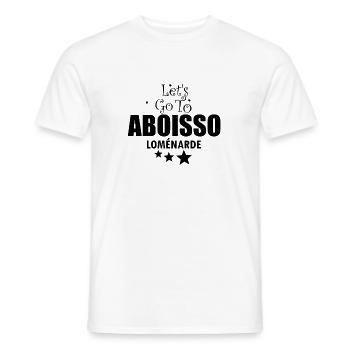 LETS GO TO ABOISSO CI - T-shirt homme - blanc - Devant - AI Model Male 178 dark (178cm)