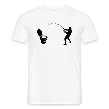 pêcheur de toilettes - T-shirt homme - blanc - Devant - AI Model Male 178 dark (178cm)