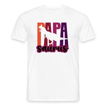Papasaurus Fête des Pères Dinosaure T-Rex Idée Cadeau - T-shirt homme - blanc - Devant - AI Model Male 178 dark (178cm)