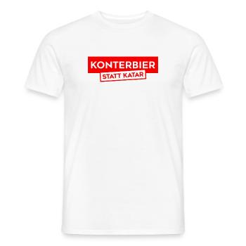 WM Quatar - Konterbier statt Katar (Rot) - Männer T-Shirt - Weiß - Vorne - AI Model Male 178 dark (178cm)