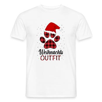 Merry Christmas Weihnachts Outfit mit Hund - Männer T-Shirt - Weiß - Vorne - AI Model Male 178 dark (178cm)