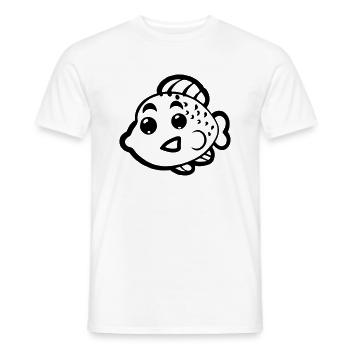 Poisson Sourire Vecteur Sourire Poisson - T-shirt homme - blanc - Devant - AI Model Male 178 dark (178cm)