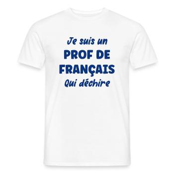 Je suis un prof de français - T-shirt homme - blanc - Devant - AI Model Male 178 dark (178cm)