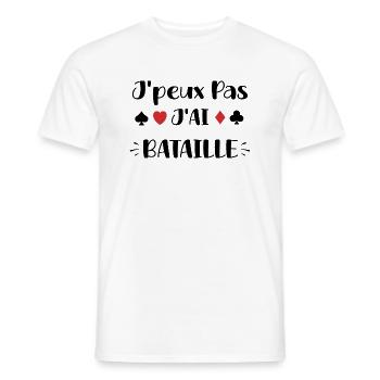 J'peux pas j'ai bataille - T-shirt homme - blanc - Devant - AI Model Male 178 dark (178cm)