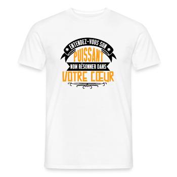 Entendez-vous son puissant nom - T-shirt homme - blanc - Devant - AI Model Male 178 dark (178cm)