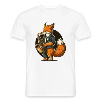 Renard jazz - T-shirt homme - blanc - Devant - AI Model Male 178 dark (178cm)